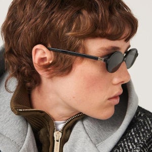 미우미우 MUST IT_[쇼핑백 포함]  선글라스 SMU04Z 1AB 5S0 리가드 블랙 명품 라운드 오벌 뿔테