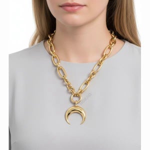 마린세르 MUST IT_마린 세르 골드 플레이티드 문 체인 목걸이 (UJW011ARMET0003 MT51)