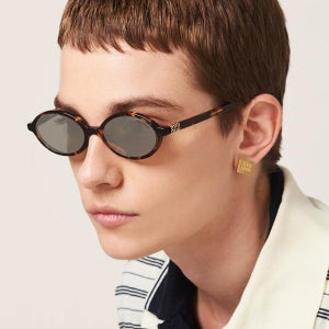 미우미우 MUST IT_[쇼핑백 포함]  선글라스 SMU04Z VAU 07F 리가드 안경 미러 레오파드 라운드 뿔테