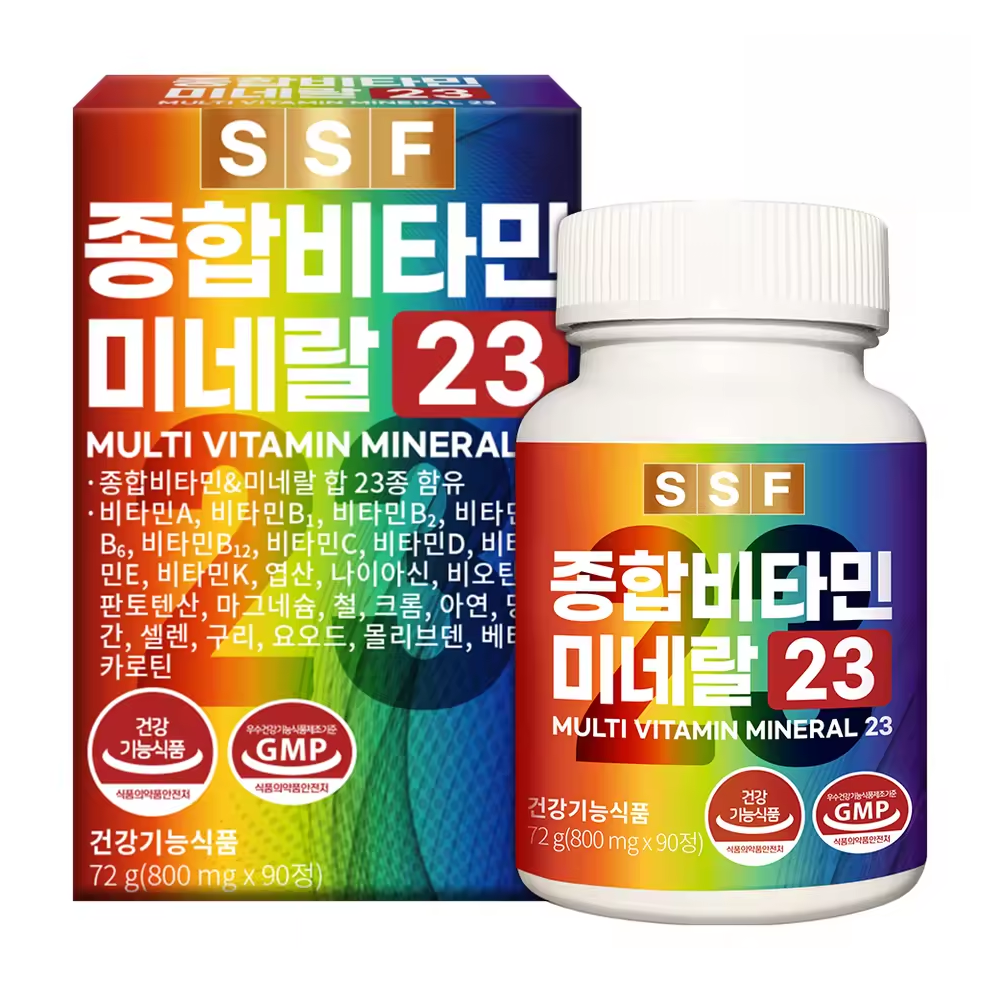 순수식품 종합비타민 미네랄 23 800mg x 90정, 4개