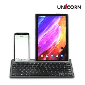유니콘 멀티 페어링 블루투스 키보드 스마트폰 태블릿거치 저소음 무선 키보드 BK-500SB 판촉물 제작 전문~컴퓨터/전자~마우스/키보드
