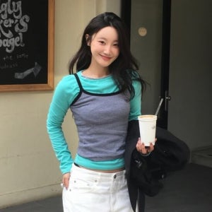 문선 M.C Stripe Sleeveless Top / Black Stripe
