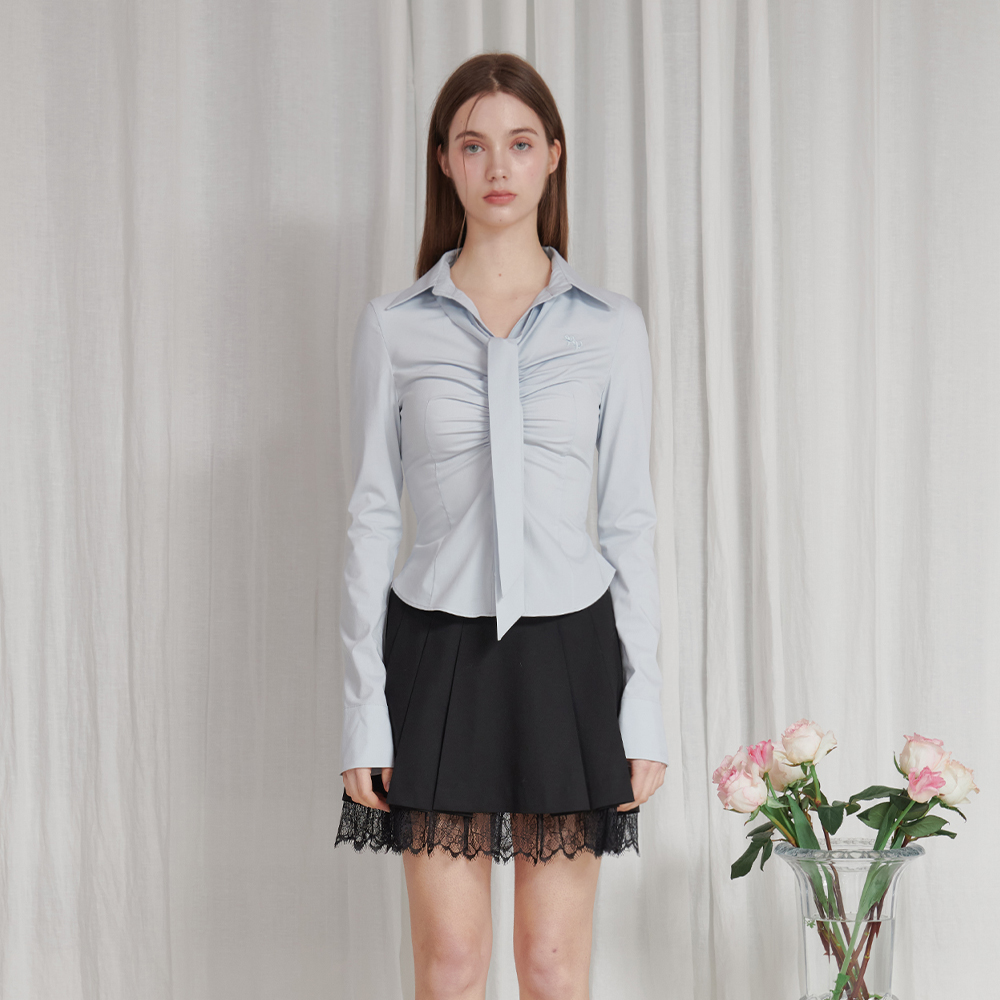 [페인오어플레져] VIVIAN SCARF SHIRT blue
