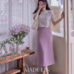 [베스트특가 3천원 할인]MADE LIN 로뉴 앞트임 H라인 스커트 [size:S(55),M(66)]
