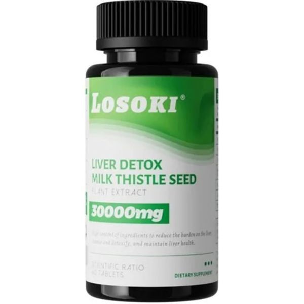 Losoki 리버 디톡스 <b>밀크 씨슬 씨드</b> 30000mg 60정