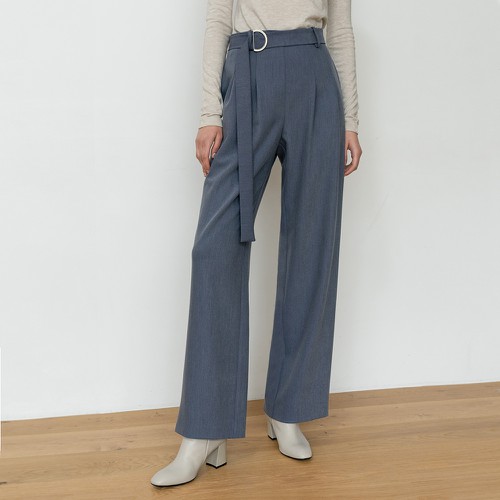 리이 STRAIGHT WIDE LEG SLACKS TROUSERS