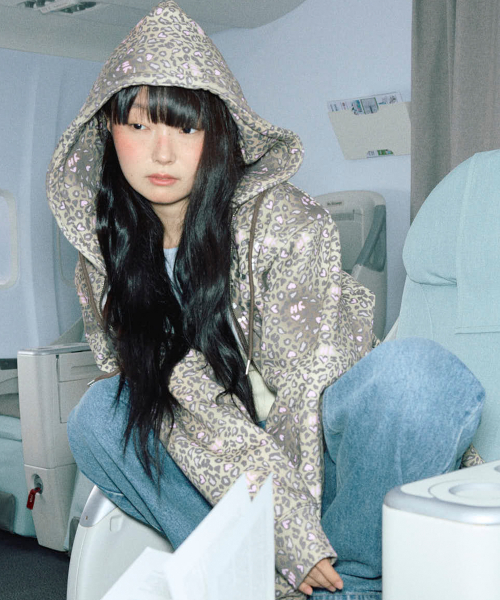 [유희] LEOPARD HOOD ZIP-UP BROWN YHHZFC001BR