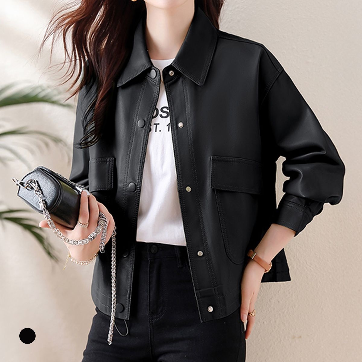 카라 스냅카라라이더자켓 A6S0277