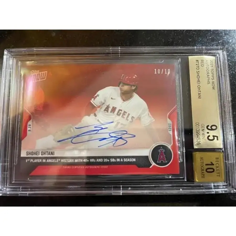 온카드 오토 오타니 쇼헤이 2021 MLB TOPPS NOW 727D 10 BGS 9 5 야구 슬랩 사인 카드