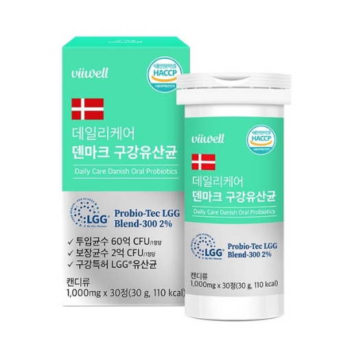 비웰 데일리케어 덴마크 구강유산균 1000mg x 30정, 2개