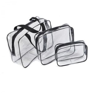 여행용 PVC 다용도파우치 3종세트 투명 PK 파우치 비 투명파우치 파우치세트 세면파우치