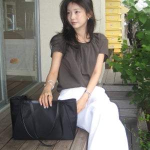[이아] [티슈 착용] TOVI NYLON SHOPPER BAG MEDIUM (BLACK)
