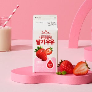 한국야쿠르트 내추럴플랜 딸기우유