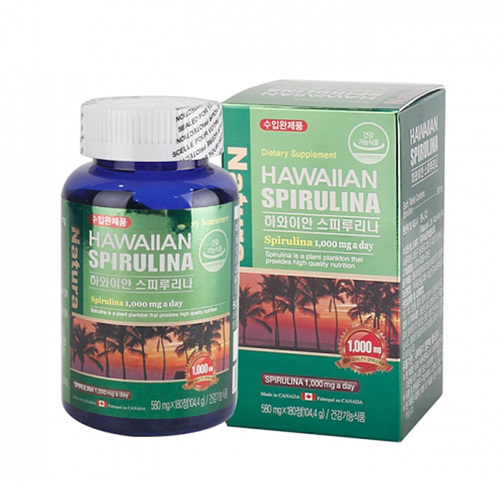<b>네이처생명과학</b> 알칼리성복합식품 캐나다산 하와이안 스피루리나 피부건강 항산화 180캡슐  1개  180정