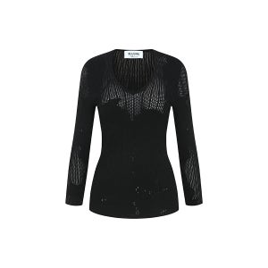 [블루걸] 펀칭 로즈 배색 풀오버 니트 (BLACK) ERTA1POA1W