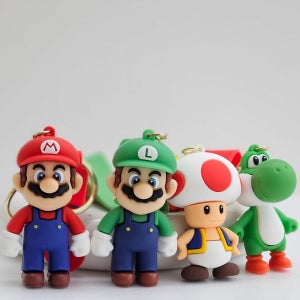 슈퍼마리오 루이지 키노피오 요시 키링 4종 마리오키링 슈퍼마리오키링 요시키링