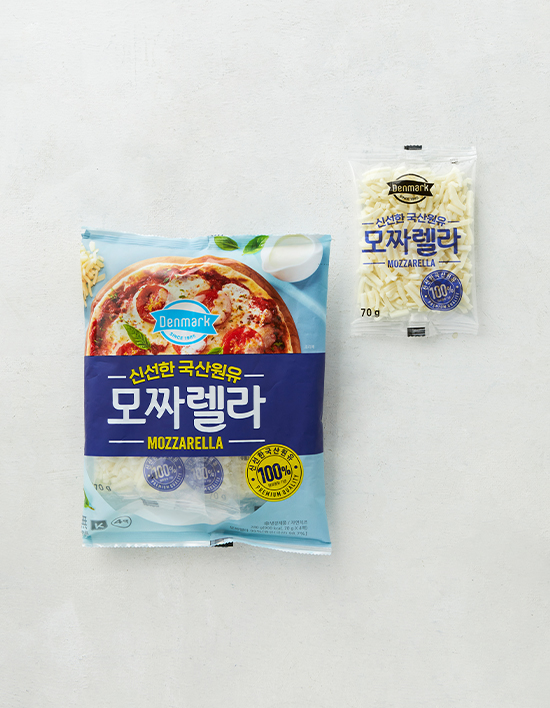 신선한 국산 원유로 만든 모짜렐라 피자치즈 제품 이미지