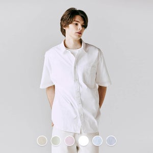 지오다노 043510 차은우착용 옥스포드 반팔셔츠