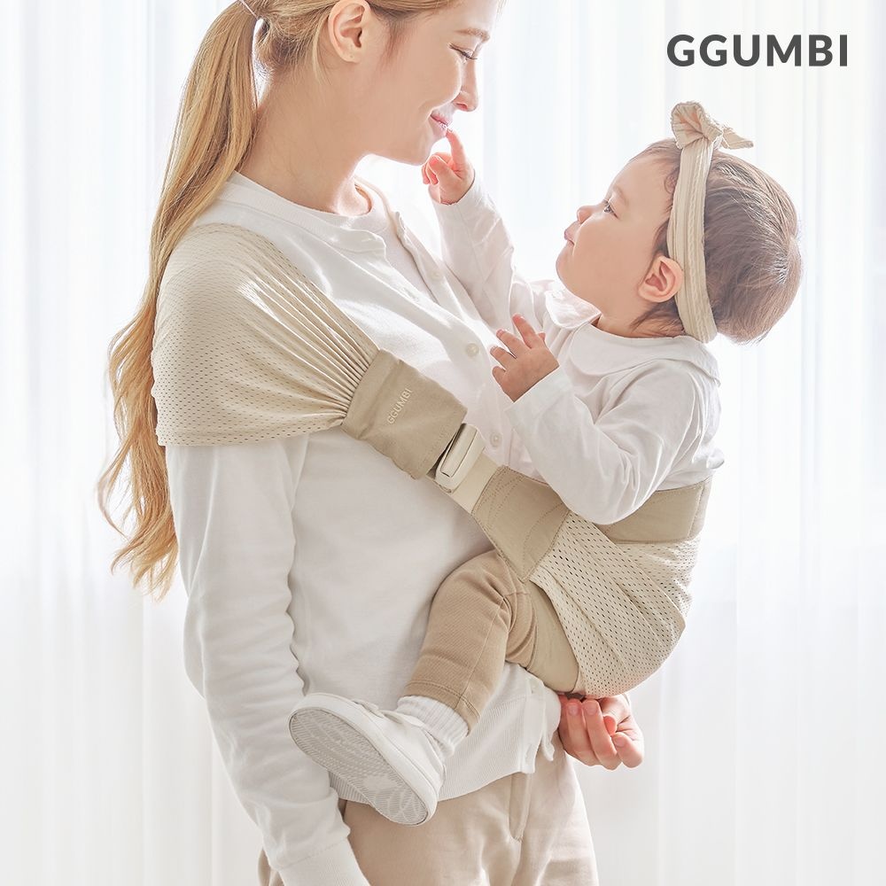 꿈비 아기 힙시트 에어핏 사이드형 편안한 착용 아기띠 힙시트 (차콜/베이지)