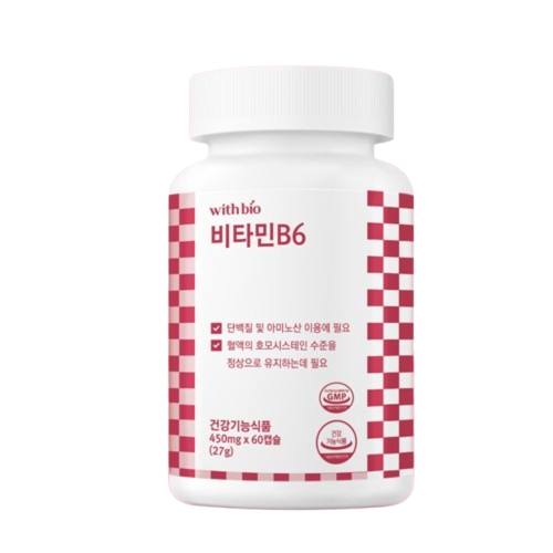 위드바이오 비타민B6 450mg x 60캡슐, 1개
