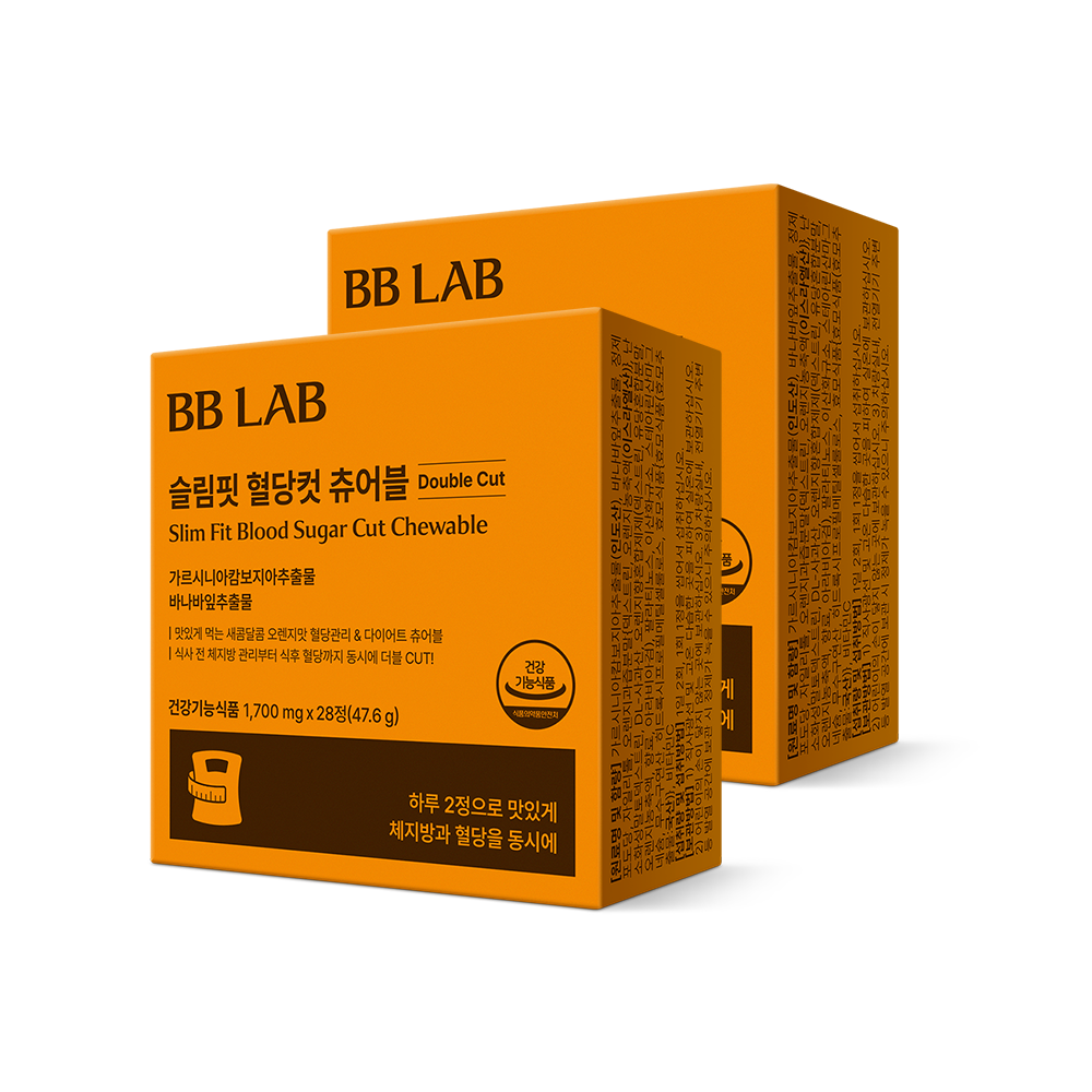 <b>비비랩 슬림핏</b> 혈당 컷 츄어블 가르시니아 28정, 2개