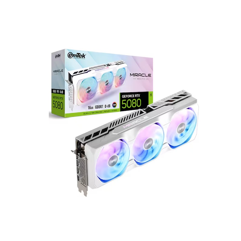 이엠텍 지포스 RTX 5080 MIRACLE WHITE D7 16GB 이엠텍아이엔씨