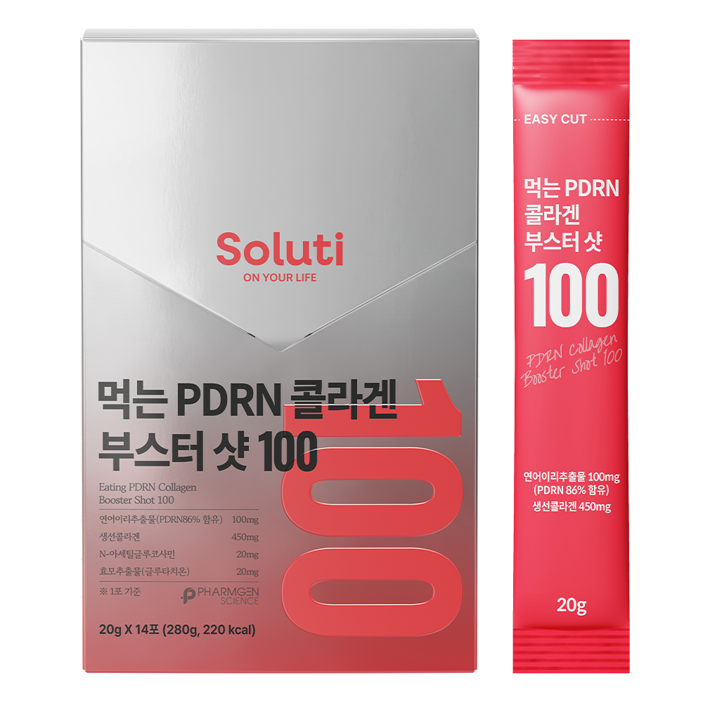 솔루티 먹는 PDRN 콜라겐 부스터 샷 100 20g x 14포, 1개
