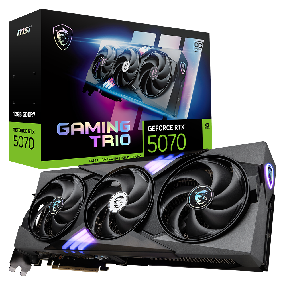 MSI 지포스 RTX 5070 게이밍 트리오 OC D7 12GB 트라이프로져4 MSI코리아, 블랙