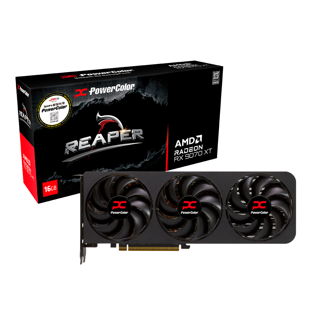 파워칼라 라데온 RX 9070 XT Reaper D6 16GB 대원씨티에스