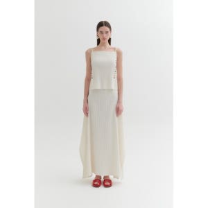 [잉크][EENK]플로위 플리츠 롱 스커트 - 아이보리(K1775459822679084NO01)