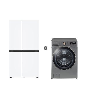 LG 디오스 AI 오브제컬렉션 냉장고 (양문형) + LG 트롬 세탁기 S836MQQ012 + F24VDLPR