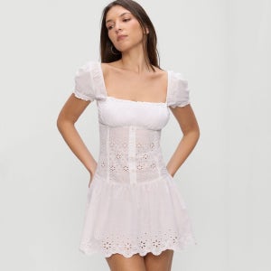 [프랭키스 비키니] (W) 루시엔 코튼 미니 드레스 옵틱 화이트 LUCIEN COTTON MINI DRESS OPTIC WHITE