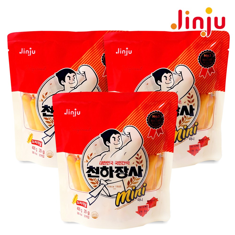 Cheonhajangsa Original Mini Snack Sausage 400g, 3 pcs