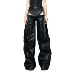 [NAMILIA : 나밀리아] LEATHER PANTY TROUSERS - BLACK