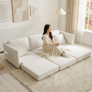 하우위즈 헤이유 아쿠아패브릭 접이식 소파베드 4인