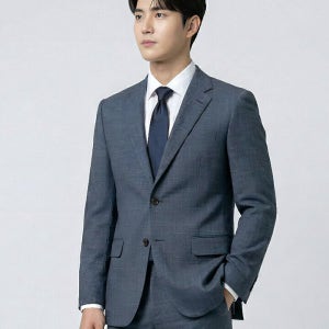 [보스트로]블루 체크 모혼방 스트레치 수트 셋업-M5DB2211004B_M5VD2211002B