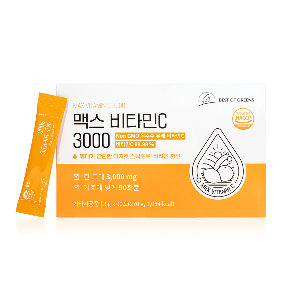 베스트오브그린 맥스 비타민C 3000 3g x 90포, 4개