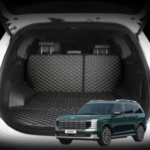 Brov 현대 팰리세이드 퀼팅패턴 트렁크매트 자동차 차박 바닥+등받이 suv 세트