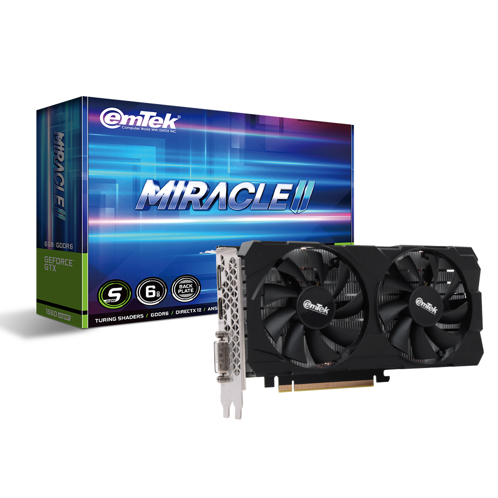 이엠텍 지포스 GTX 1660 SUPER MIRACLE II D6 6GB 이엠텍아이엔씨