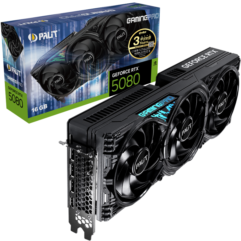 PALIT 지포스 RTX 5080 GAMINGPRO D7 16GB 이엠텍아이엔씨
