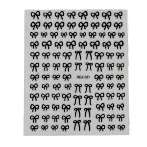 씬몰 리본네일스티커 블랙 1장 패디큐어스티커 붙이는네일스티커 젤네일스티커 리본스티커