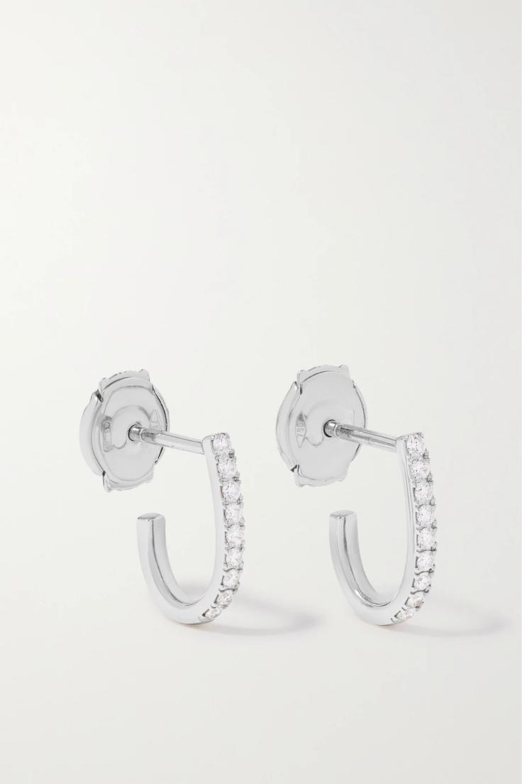 MESSIKA Gatsby XS 18-karat white gold diamond hoop earrings 1647597303860793