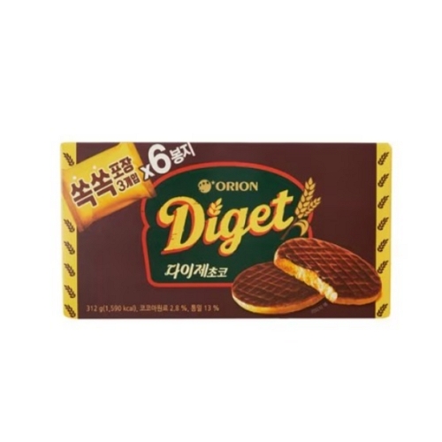 오리온 다이제 초코 312g 5개 (T멤11,770원) (무료)