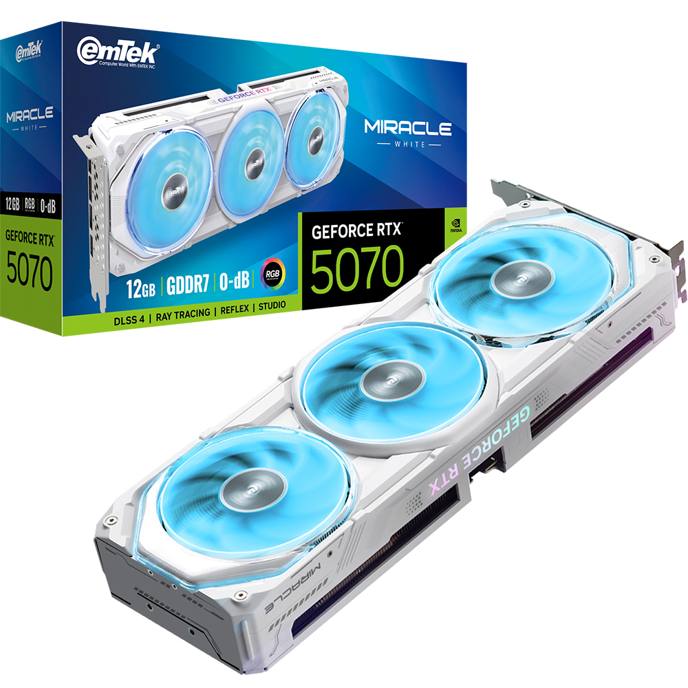 이엠텍 지포스 RTX 5070 MIRACLE WHITE D7 12GB 이엠텍아이엔씨