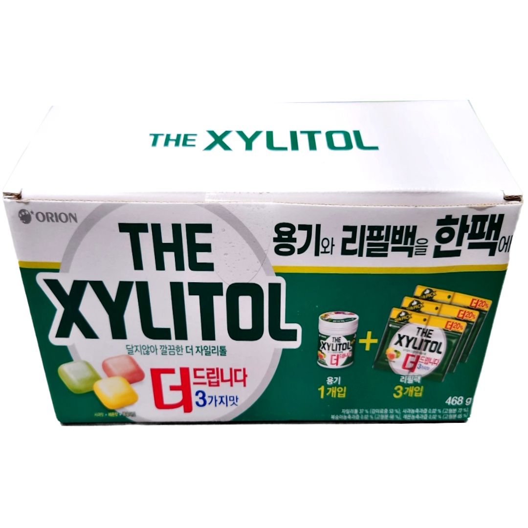 오리온 <b>자일리톨</b> 3가지맛 용기 + 리필 468g 1개