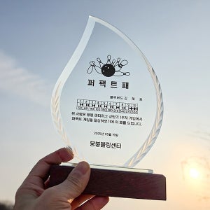 리프 크리스탈 감사패 174 / 볼링대회 우승패 볼링트로피 퍼펙트달성 스포츠 기념패