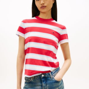 TOMMY JEANS 레귤러 핏 플래그 저지 티셔츠 T32G1TTO41TWT10EX