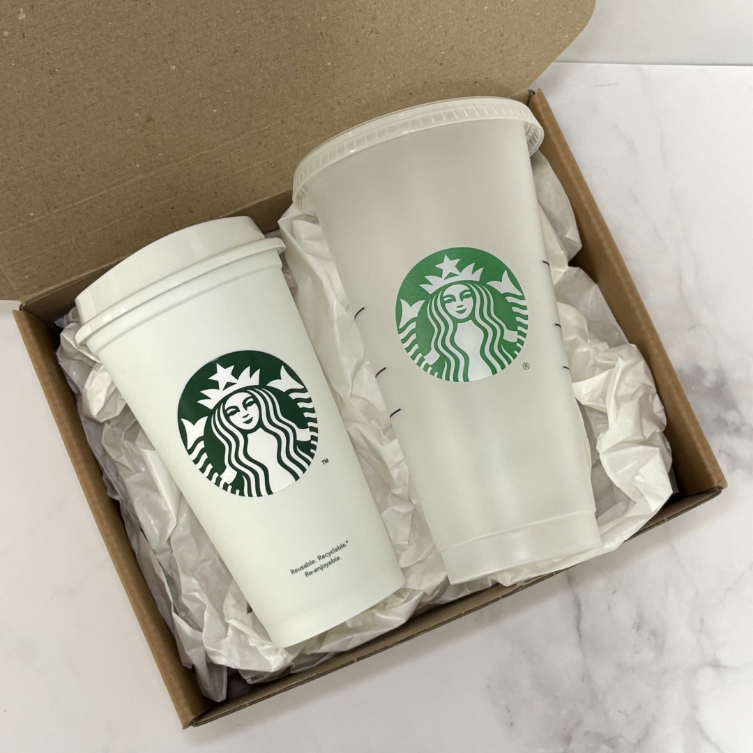 퇴임선물 스타벅스 리유저블 핫컵 473ml + 콜드컵 709ml 고급띠지 기프트박스 이전 인쇄