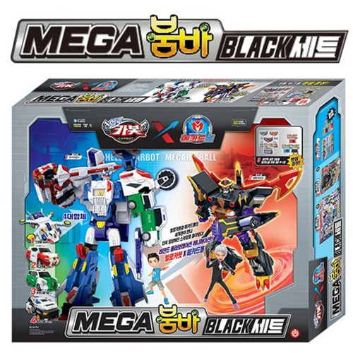 헬로카봇 헬로카봇X메카드볼 로보트세트 <b>메가</b>붐바 블랙세트 1개