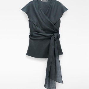 아돌포도밍게즈 라미 랩 숄카라 블라우스 217192484261 SEA WATER GREEN_P018217192484261